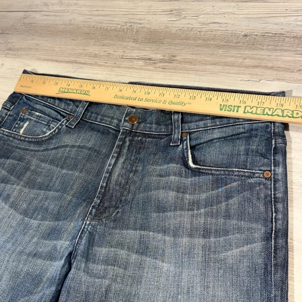 7 For All Mankind Jeans Mens 36x28 Blue Austyn Straight Stretch‎ Mid Rise Denim